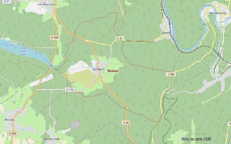 Carte Sécheval OSM
